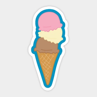 Triple Scoop Ice Cream Cone Sticker